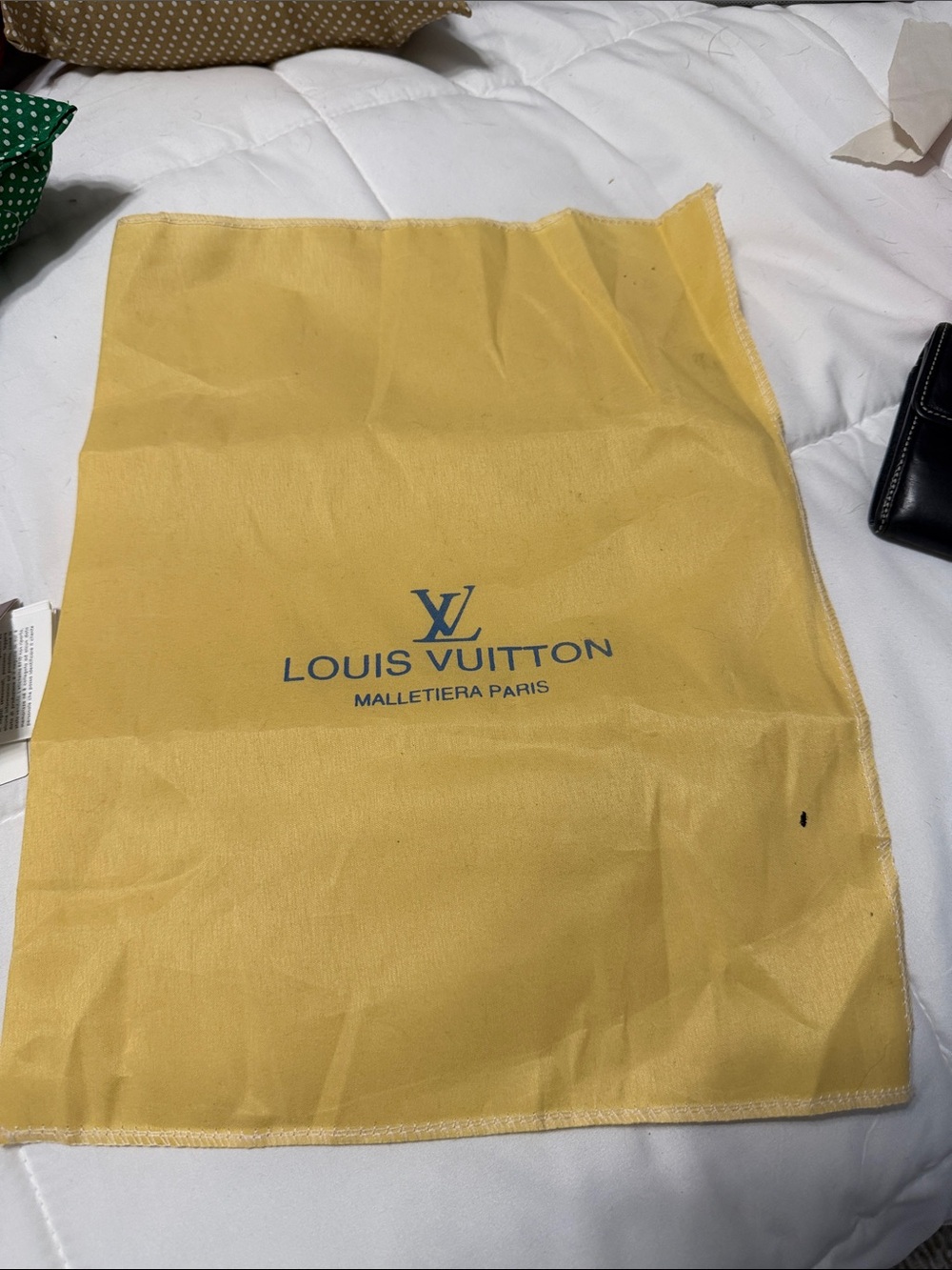 Louis Vuitton Yellow Logo Dust Bag - Blue Print
